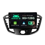 SXAUTO - 6G+128G - Android 12 IPS Car Stereo For Ford Tourneo Transit Custom (2013-2021) - Wireless CarPlay/Android Auto/DSP - LED Camera + MIC -