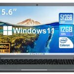 SGIN Laptop 15.6 Inch FHD 1920x1080 (12GB RAM 512GB SSD, Intel Celeron N5095 Processor) Laptop Windows 11 with Mini HDMI, 2xUSB 3.0, Dual Band Wi