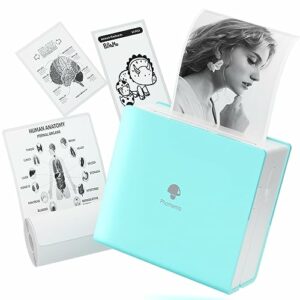 Phomemo M02 Mini Printer Pocket Sticker Printer, 203dpi mini Thermal Printer for Phone, Small Bluetooth Wireless Picture Photo Printer, Work with