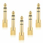 Valefod Stereo Audio Adapter 6.35mm (1/4 inch) Male to 3.5mm (1/8 inch) Female Headphone Jack, 5 Pack