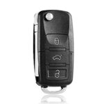 Remote Control 3 Buttons Pilot Car Key Case Shell Fob Cover Flip Folding Replacement Compatible with Volkswagen Golf Beetle Jetta Polo Scirocco S