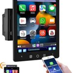 CAMECHO Double Din Apple Carplay Android Auto Car Stereo 9.5 Inch Rotatable Touch Screen Bluetooth Car Stereo Support Mirror Link/Subwoofer Outpu