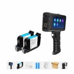 12.7mm Label Printer Smart Handheld Inkjet Printer Qr Bar Lot Code Logo Coding Machine for Glass (Color : Printer with 2 Ink, Size : 1)