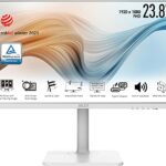 MSI Modern MD241PW 23.8'' Monitor, FHD (1920 x 1080), 75Hz, IPS, 5ms, HDMI, USB Type-C, Height Adjustable, Speakers, Anti-Glare, Anti-Flicker, Le