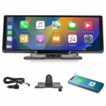 Wireless Apple Carplay & Android Auto Portable Car Stereo, 9.3” Touchscreen Portable Car Radio with Front Dash Cam Loop Shoot Bluetooth/AUX/FM Tr