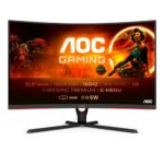 AOC Gaming C32G3AE - 32 inch FHD Curved Monitor, 165Hz, 1ms MPRT, VA, Gsync, Freesync, Speakers, Low Input lag, (1920x1080 @ 165Hz, 300 cd/m², DP
