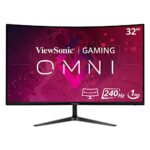ViewSonic VX3219-PC-MHD 32-inch 1080p HD Curved Gaming Monitor, 240Hz, 1ms, Adaptive Sync, Dual Integrated Speakers, 2x HDMI, DisplayPort