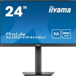 iiyama XUB2494HSU-B2 24 Inch VA LCD with Slim Bezel, 4ms, Full HD 1920 x 1080,1x HDMI,1 x DisplayPort, 2 x USB, 2 x 2W Speakers