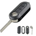 Kelay 3 Buttons Car Key Fob Cover Replacement for Fiat 500 Peugeot Citroen Brava Bravo Evo Grande Doblo Ducato Panda Punto Remote Key Case Shell