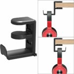 Headphone Stand Holder with Cable Clip,Klearlook 360 Degree Swivel Adjustable Springed Clamp Headset Desk Hook,Universal Adjustable Headphone Han