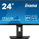 iiyama XUB2493HS-B5 24 Inch IPS LCD with Slim Bezel, 4ms, Full HD 1920x1080,1x HDMI,1 x DisplayPort, 2 x 2W Speakers, 150 mm HA Stand