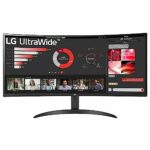 LG UltraWide Curved Monitor 34WR50QC, 34 inch, 1440p, 100Hz, 5ms GtG, VA Display, HDR 10, AMD FreeSync compatible, Smart Energy Saving, Displaypo