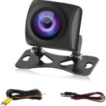CAMECHO Universal Car Rear Camera for Automobile, Reversing Camera with HD Night Vision 170 ° Wide Angle IP68 Waterproof 12V Reversing Camera for