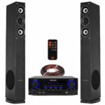 Fenton SHFT52 HiFi Tower Speakers and Stereo Amplifier Bluetooth MP3 Home Music System