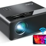 Projector, ELEPHAS Wifi Mini Projector Full HD 1080P and 6000 Lux, Home theater projector with Synchronize Smartphone Compatible with iOS/Android