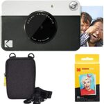 KODAK Printomatic Instant Camera (Black) Basic Bundle + Zink Paper (20 Sheets) + Deluxe Case