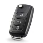 HooRLZ Vw Key Fob Cover Replacement For Vw Golf Mk6 Beetle Jetta Polo Skoda Sharan Seat Tiguan Touran Octavia Remote Car Key Cover Case, 3 Button
