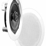 Pyle PDIC51RD Ceiling Wall Mount Speakers - 5.25” Pair of 2-Way Midbass Woofer Speaker 1'' Polymer Dome Tweeter Flush Design w/ 80Hz - 20kHz Freq