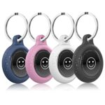 GENREEN 4 Pack AirTag Keyring Holder Compatible for Apple AirTag 2022, Air Tag Holder Case for Apple Tag Keyring, Anti-Scratch Air Tag Accessorie