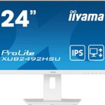 iiyama XUB2492HSU-W5 24 Inch White, IPS LCD with Slim Bezel, 4ms, Full HD 1920x1080,1x HDMI,1 x DisplayPort,1 x VGA, 2 x USB, 2 x 2W Speakers, 15