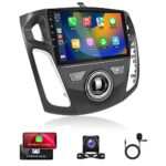 Android Car Stereo for Ford Focus 2012-2018 with Apple Carplay, Rimoody 9 Inch Touch Screen Car Radio with GPS Navigation Bluetooth FM HiFi WiFi