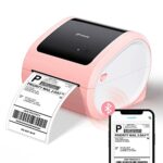 Bluetooth Shipping Label Printer - Pink Thermal Label Printer 4x6, Postage Label Printer for Shipping Packages, Compatible with Esty, Royal Mail,