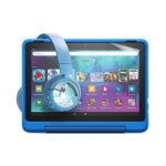 Fire HD 10 Kids Pro tablet (Sky Blue) + BuddyPhones PopTime Pro Bluetooth Child Headphones (Cyber Sunset) + NuPro Screen Protector (2-pack)