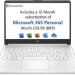 HP Stream Laptop PC 14s-fq0020sa | AMD Athlon 3020e Processor | 4GB RAM | 64GB eMMC | 14 inch HD 16:9 display | Windows 11 Home in S Mode OS | Wh