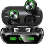 CAPOXO Wireless Earbuds Bluetooth Headphones,LED Power Display/200H Play Time/Button Control/IP7 Waterproof TWS Earphones in-Ear w/HD Mic Hi-Fi S
