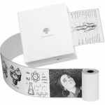 Phomemo M02 Pocket Printer Mini Bluetooth Thermal Printer Portable Photo Printer with USB Cable, Compatible with Android&IOS, for Study Note, DIY