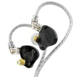 KZ ZS10 Pro X in Ear Monitor, Upgraded 4BA 1DD KZ Headphone Multi Driver in Ear Earphone IEM with Alloy Faceplace Detachable Silver-Plated Recess