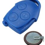 Automobile Locksmith Repair Kit Compatible For Ford Transit Connect Mk7 3 Button Blue Remote Key Case & Battery VL2330