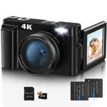Digital Camera,Jumobuis 4K 48MP Autofocus Vlogging Camera with 32G Memory Card 16X Digital Zoom,Powerful Cameras for Photography with 2 Batteries