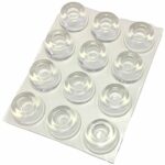 Small Clear Door Knob Bumpers (Set of 12) Self-Adhesive Door Stoppers Wall Protectors Rubber Feet for Speakers, Electronics, Furniture