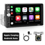Hikity Apple CarPlay Android Auto Car Stereo Bluetooth Single Din with 7 Inch Capacitive Touchscreen | Bluetooth Hands-free Calls & Music Streami
