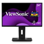 ViewSonic VG2448 24 Inch IPS Full HD Ergonomic Monitor with VGA, HDMI, DisplayPort, 5x USB, Eye Care for Work and Study at Home, Black