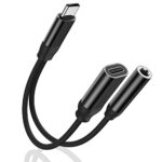 LQIESDD USB C to 3.5mm Jack & Charger Adapter [2 in 1] USB Type C Aux Audio PD 60W Fast Charging Headphone Converter Compatible w/ Samsung S23/S2