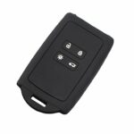 Happyit Silicone Car Key Case Cover for Renault 2016 – 2021 Kadjar 4 Buttons Remote Control Skin Protector Accessories (Black)