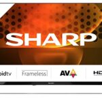 SHARP 32FH6KA 32-Inch HD Frameless Android TV™ in Black with Active Motion 400, Chromecast, Google Assistant, Freeview Play, DTS Virtual:X, Pre-I