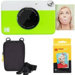 KODAK Printomatic Instant Camera (Green) Basic Bundle + Zink Paper (20 Sheets) + Deluxe Case
