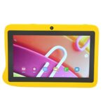 dsheng Kids Tablet, 2.4G 5G WIFI UK Plug 100‑240V Toddler Tablet 1960x1080 IPS 7 Inch MT6592 8 Core CPU for Home (Yellow)