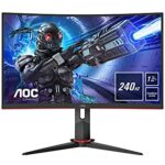 AOC Gaming C32G2ZE - 32 Inch FHD Curved Monitor, 240Hz, 1 ms MPRT, VA AMD FreeSync Premium, Low Input Lag (1920x1080@ 240Hz, 300 cd/m², HDMI/DP)