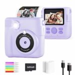 Kids Camera for Girls Boys, Kids Instant Print Camera Toy for 3-14 Year Old, 1080P HD Kids Digital Camera with Photo Paper Birthday Gifts for 3 4