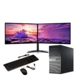 COMPUCLEAR Complete set Dual 22 inch Monitors & OptiPlex - Core i3-3220 - 8GB RAM - 256GB SSD - WiFi - Windows 10 64-Bit Desktop PC Computer (Ren