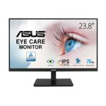 ASUS VA24DQSB Eye Care Monitor – 23.8 inch, Full HD, IPS, Frameless, 75Hz, Adaptive-Sync, Low Blue Light, Flicker Free, Ergonomic Design, Wall Mo