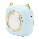 GLOGLOW Mini Pocket Printer, Portable Thermal Printer Type C Cat Shaped Design 1200 MAh Battery for Home (Blue)