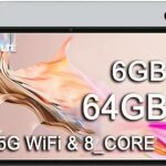 OUZRS Tablet 10 Inch Android Tablet PC 6GB RAM + 64GB ROM/TF 512GB, HD 1920x1200 IPS Display 5G/2.4G WiFi Tablet Cameras 8+5MP, 6500mAh/Octa-core