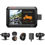VSYSTO Waterproof Motorcycle Dash Cam 4.0'' Screen,Dual 150 Degrees Wide Angle,1080P Front and Rear View Motorbike Recorder,WIFi.Parking Recordin