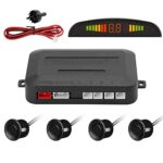 TKOOFN Car Parking Reverse Reversing Backup Radar System with 4 Parking Sensor Kit LED Display - Black - M04003-00