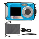 Zunate Waterproof Digital Camera, 10ft Full HD 2.7K 48MP 16X Digital Zoom Selfie Dual Screen Full Color LCD Displays Waterproof Camera for Snorke